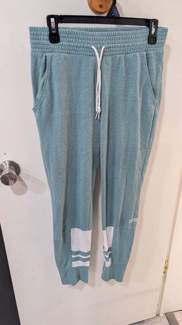 Victoria's Secret PINK Sweatpants Size S Blue Striped Joggers